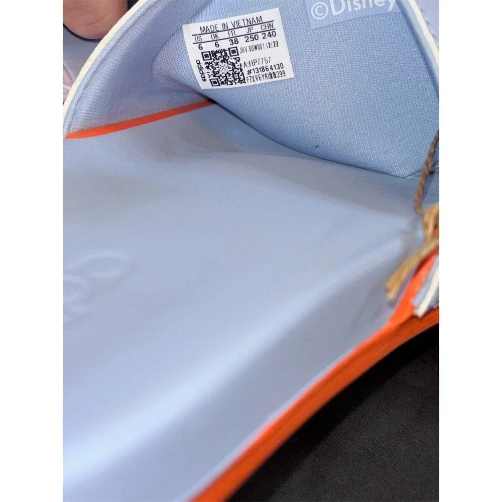 adidas x Disney Moana Adilette Comfort Slides Kids womens 6 Blue Orange slip on